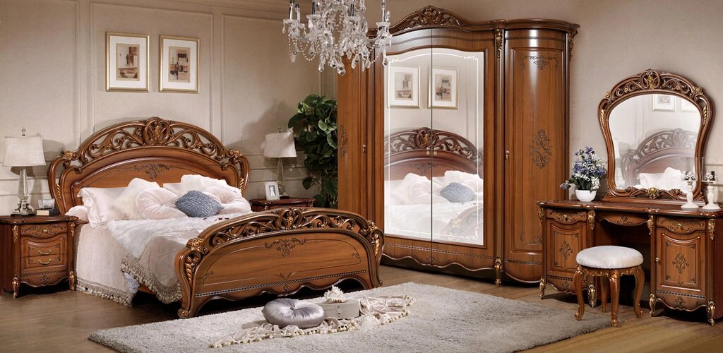 Комплект мебели для спальни "Аллегро"  6Д - 180 орех ##от компании## Мебель Дом 24 - ##фото## 1