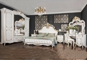 Спальня "Флоренция" 5 дв белый глянец (кровать 180х200)