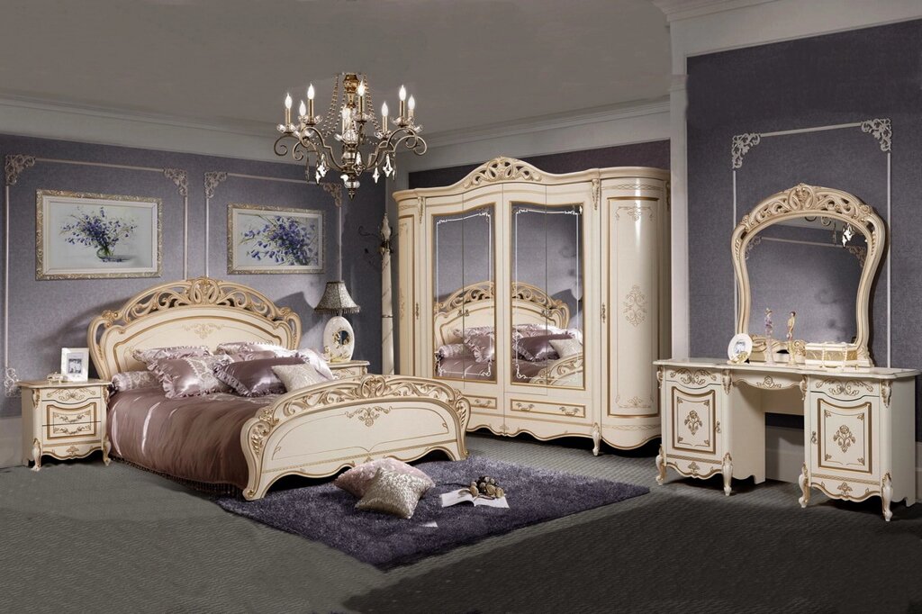 Спальня Аллегро 6Д - 1.8 жемчуг в классическом стиле "rococo" ##от компании## Мебель Дом 24 - ##фото## 1
