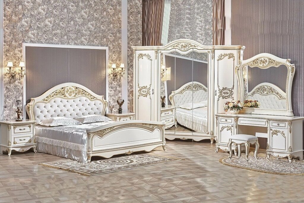 Спальня "Даниэлла" крем в классическом стиле от компании Мебель Дом 24 - фото 1