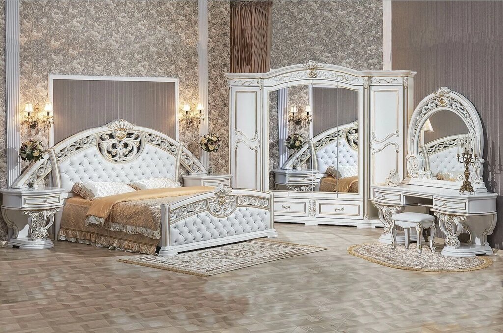 Спальня "Марелла" белая с золотом от компании Мебель Дом 24 - фото 1
