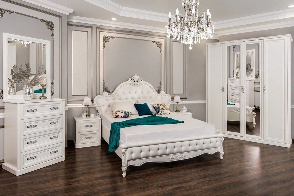 Спальня Мишель 4 ств. 160х200 белый матовый ##от компании## Мебель Дом 24 - ##фото## 1