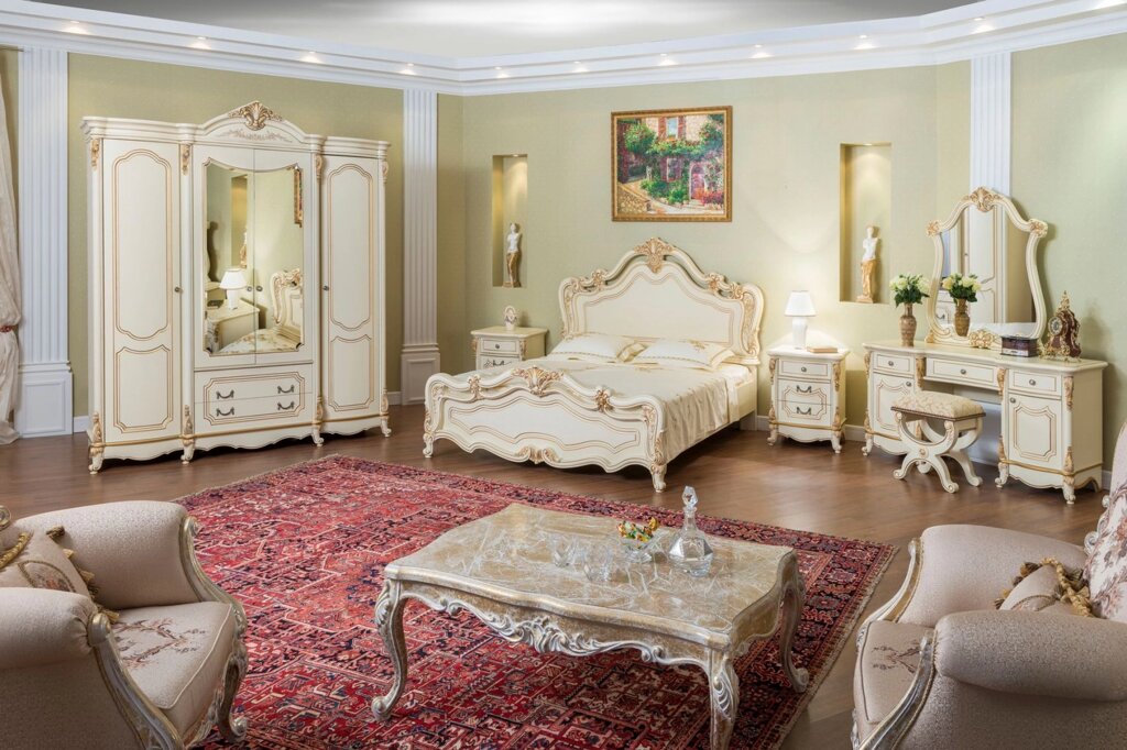 Спальня "Мона Лиза" 4 дв  (кровать 180х200 с мягкой спинкой) от компании Мебель Дом 24 - фото 1