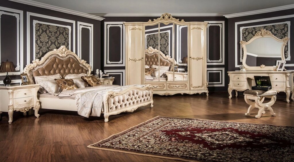 Спальня "Росселла" 5 дв крем глянец (180х200) от компании Мебель Дом 24 - фото 1