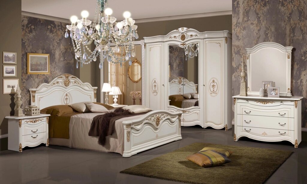 Спальня в классическом стиле Джоконда 4Д-1.8 жемчуг от компании Мебель Дом 24 - фото 1