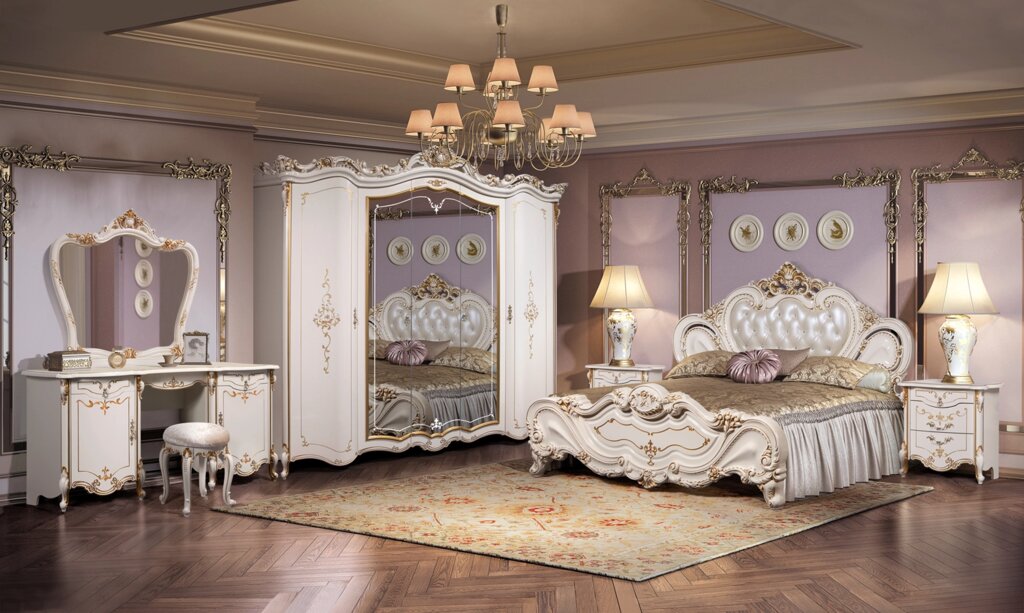 Спальня в классическом стиле Элиза 5Д-1.8 слоновая кость от компании Мебель Дом 24 - фото 1