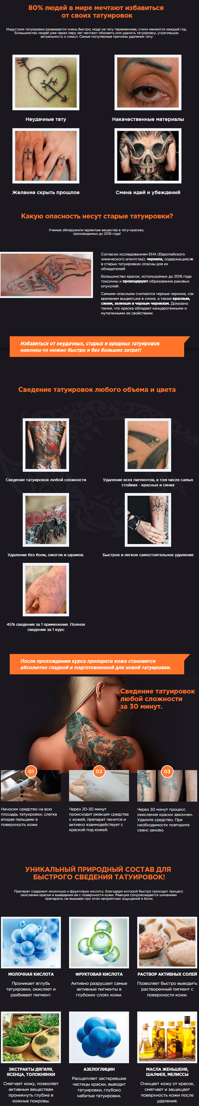 Tatoo Clean (Татуклин) крем для удаления татуировок купить