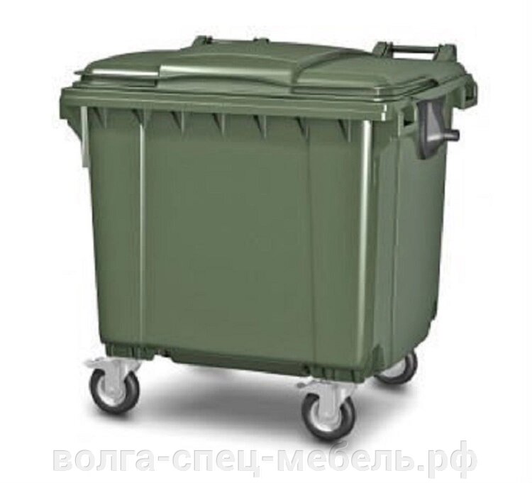 Евроконтейнер для мусора пластик 1100л. Россия от компании Волга-Спец-Мебель - фото 1
