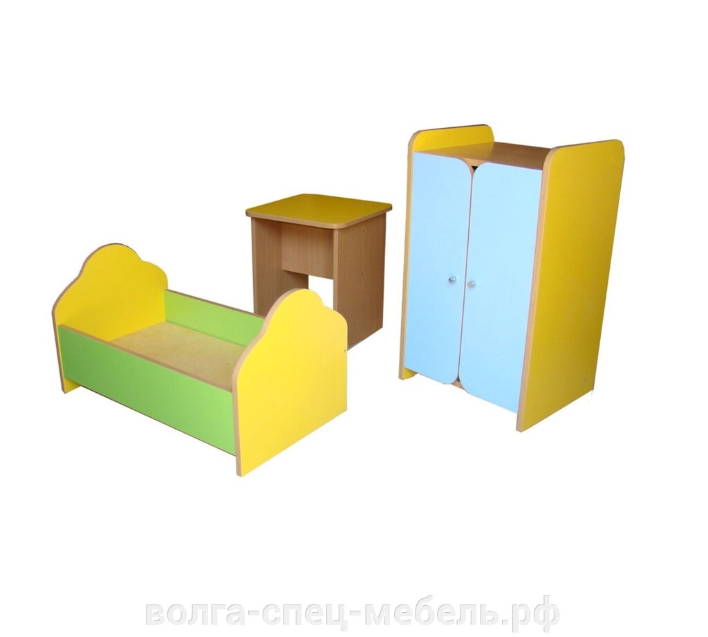 Игровой Набор кукольной спальной мебели для детских садов от компании Волга-Спец-Мебель - фото 1