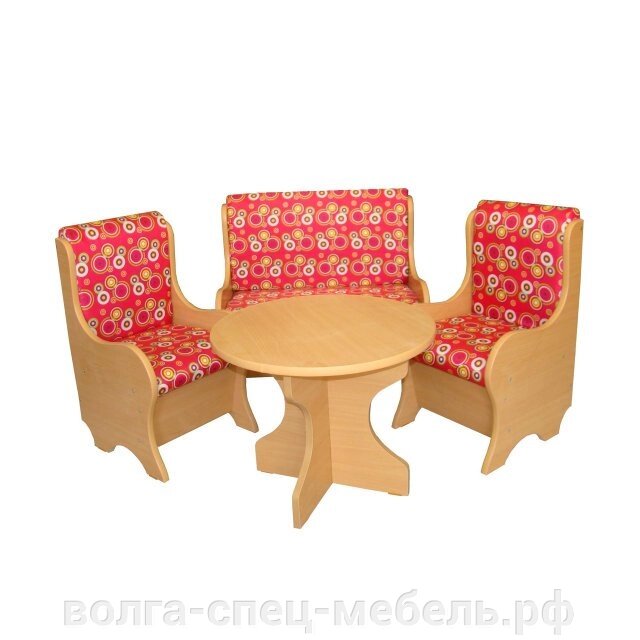 Комплект детской мебели Ягодка (столик, два кресла, диванчик) для детских садов от компании Волга-Спец-Мебель - фото 1