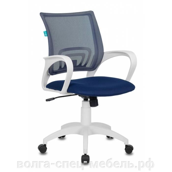 Кресло Бюрократ сетка/ткань темно-синий компьютерное для персонала, конференций от компании Волга-Спец-Мебель - фото 1