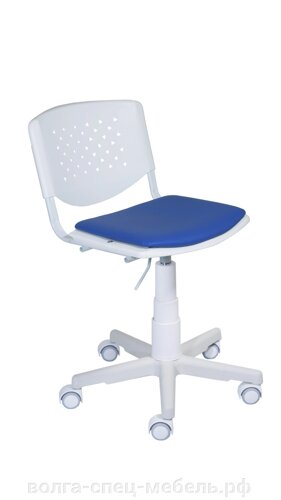 Кресло компьютерное для персонала, конференций Дези-белый/цветной пластик с мягкой накладкой