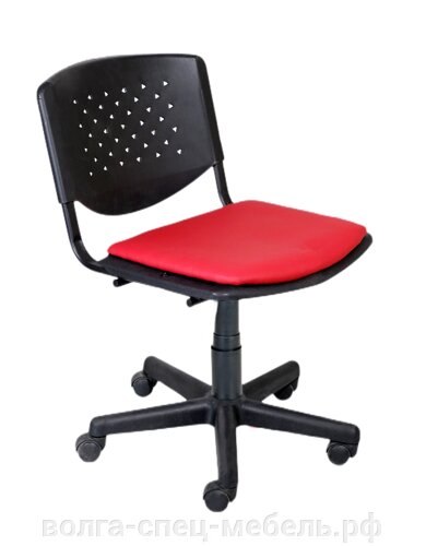 Кресло компьютерное персонала конференций, Дези-пластик черный с мягкой накладкой