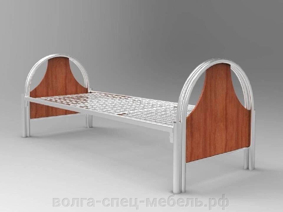 Кровать для пациентов общебольничная КМО с закреплёнными в пазы ЛДСП спинками от компании Волга-Спец-Мебель - фото 1