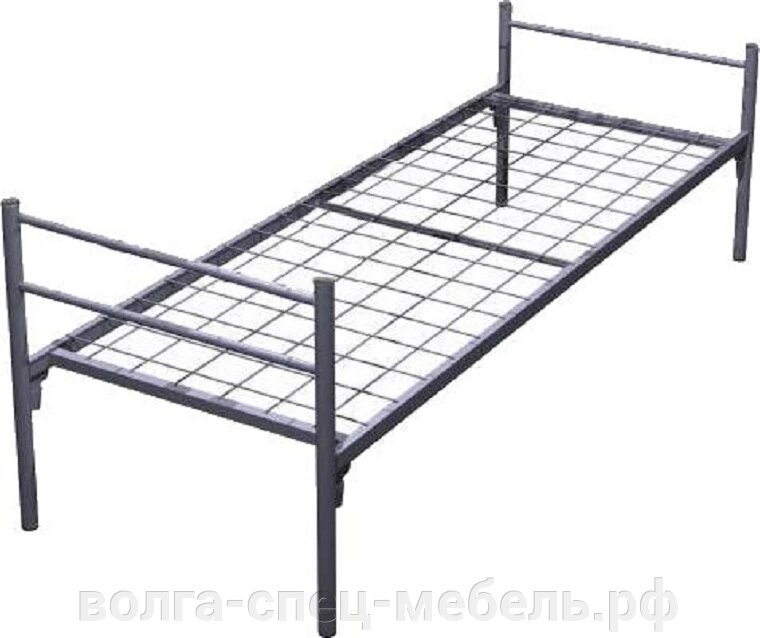 Кровать металлическая односпальная 190х70см. ячейка 10х10см. от компании Волга-Спец-Мебель - фото 1