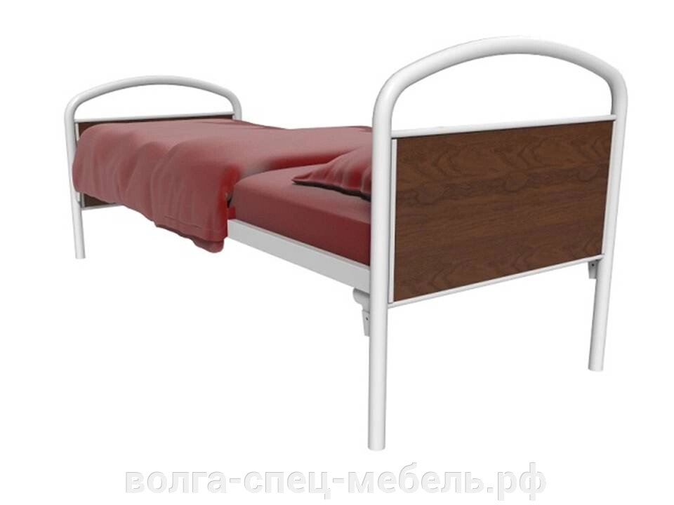 Кровать общебольничная для пациентов с закреплёнными в пазы спинками ЛДСП от компании Волга-Спец-Мебель - фото 1