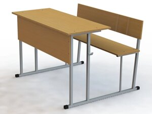 Моноблок (стол аудиторный с сидением) (парта и скамейка) двухместный ученический