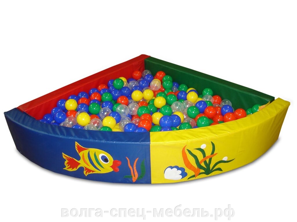 Мягкие игровые бассейны с шариками для детских садов от компании Волга-Спец-Мебель - фото 1