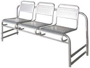 Секция стульев стопируемая 3-х местная из перфорированного металла стульев для раздевалок и зон ожидания