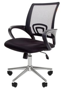 Кресло компьютерное офисное для персонала , конференций CHAIRMAN 696 хром, ткань TW/сетчатый акрил с (механизм качания)