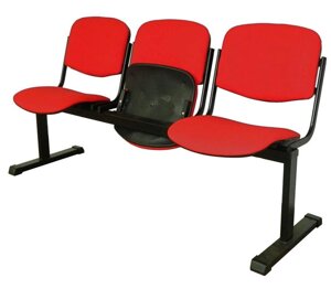 Секция/блок стульев ИЗО на раме с откидными сидениями 3-х местная