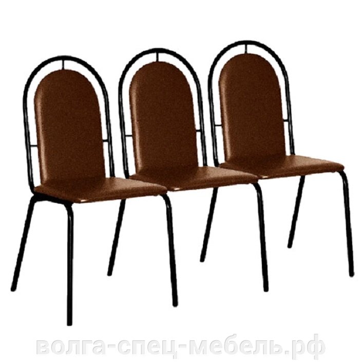 Секция стульев Арка 3-х местная.  130см. от компании Волга-Спец-Мебель - фото 1
