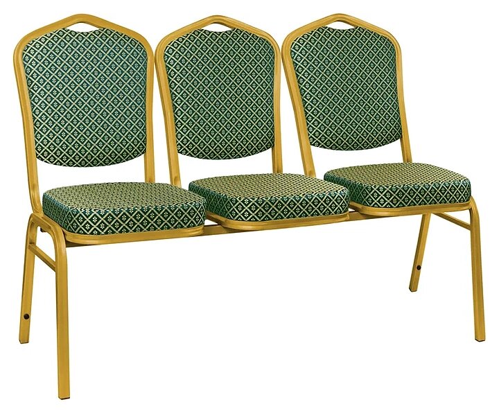 Секция стульев банкетных 3-х местная. 130см. от компании Волга-Спец-Мебель - фото 1