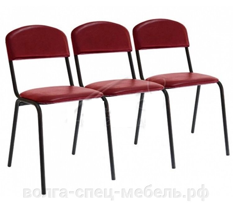 Секция стульев Эко трёхместная \130см.\ от компании Волга-Спец-Мебель - фото 1