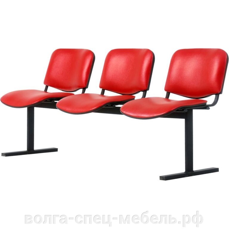 Секция стульев ИЗО на раме 3-х местная \175см.\ от компании Волга-Спец-Мебель - фото 1