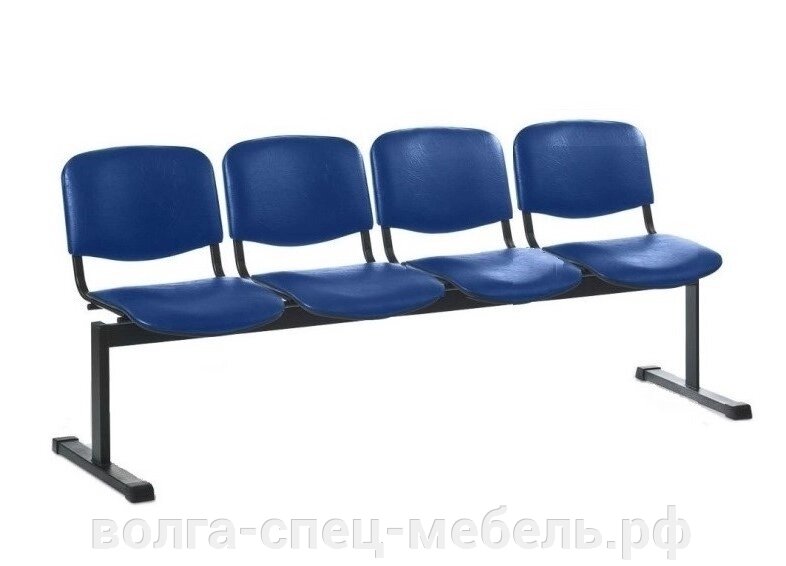 Секция стульев ИЗО на раме 4-х местная от компании Волга-Спец-Мебель - фото 1