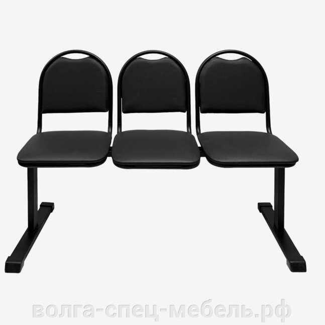 Секция стульев на раме Стандарт 3-х местная. от компании Волга-Спец-Мебель - фото 1