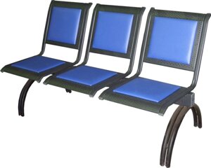 Секция стульев разборная, 3-х местная на круглых опорах