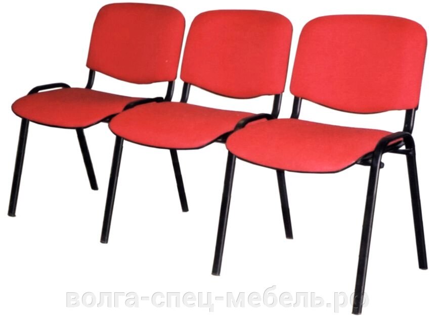 Секция стульев трёхместная ИЗО. \156см.\ от компании Волга-Спец-Мебель - фото 1