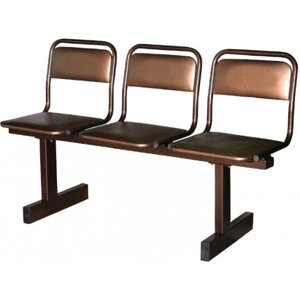 Секция стульев трёхместная на металл. каркасе для посетителей, в зону ожидания, собраний