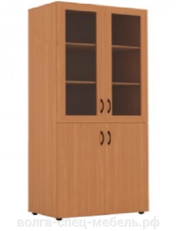 Шкаф для документов со стеклом в раме 85х37х182см. от компании Волга-Спец-Мебель - фото 1