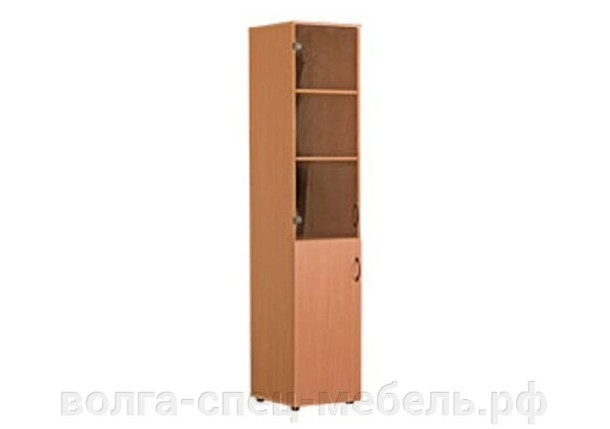 Шкаф для документов узкий со стеклом 43x37x182см от компании Волга-Спец-Мебель - фото 1