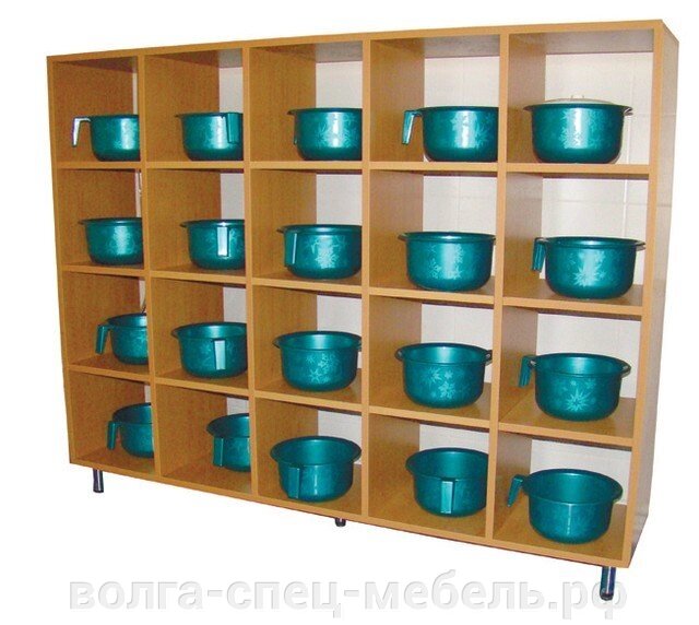 Шкаф для горшков на 20 мест в детсад от компании Волга-Спец-Мебель - фото 1