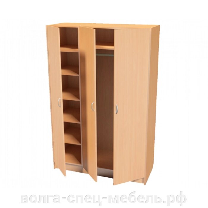 Шкаф для одежды трёхдверный 1240*60*180см. от компании Волга-Спец-Мебель - фото 1