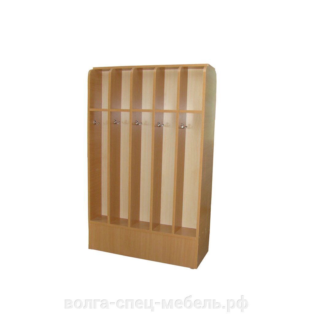 Шкаф  для полотенец напольный, 5 секций для детского сада от компании Волга-Спец-Мебель - фото 1