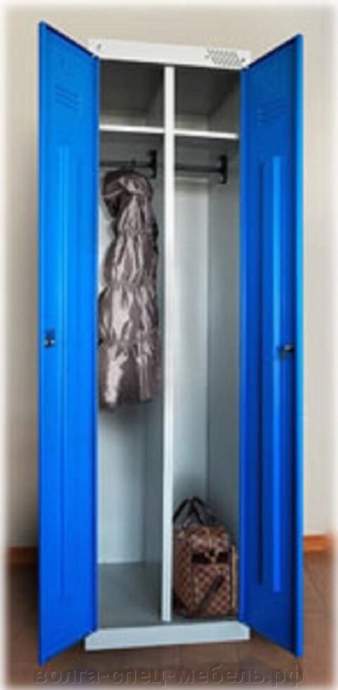 Шкаф гардеробный для индивидуального хранения металлический на 2 места ШРЭК 22-530.    50х49х185см. от компании Волга-Спец-Мебель - фото 1