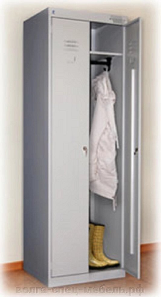 Шкаф гардеробный для индивидуального хранения  металлический ШРК 22-600  на 2 места. 60х50х185см. от компании Волга-Спец-Мебель - фото 1