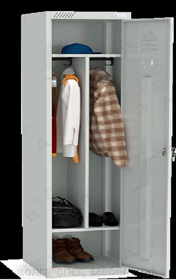 Шкаф гардеробный для индивидуального хранения  ШРС 11-400 с перегородкой от компании Волга-Спец-Мебель - фото 1