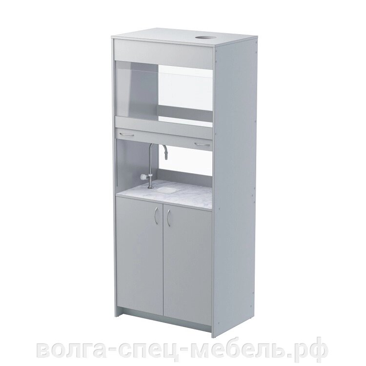 Шкаф лабораторный вытяжной  с сантехникой  для кабинета химии (без вентилятора) от компании Волга-Спец-Мебель - фото 1