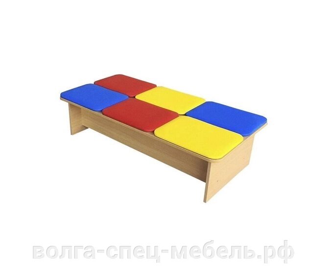 Скамейка двусторонняя с мягкими накладками 120см. (мебель для детского сада)) от компании Волга-Спец-Мебель - фото 1