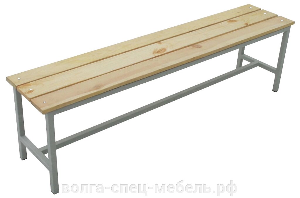 Скамейка с брусками из дерева Длина 120, 150см. от компании Волга-Спец-Мебель - фото 1