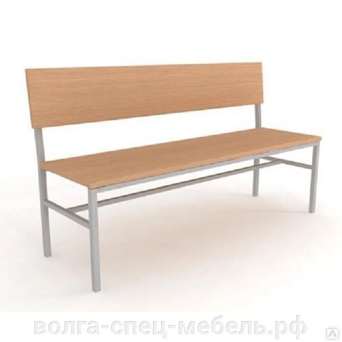 Скамейка школьная аудиторная со спинкой 2-х, 3-х  местная от компании Волга-Спец-Мебель - фото 1