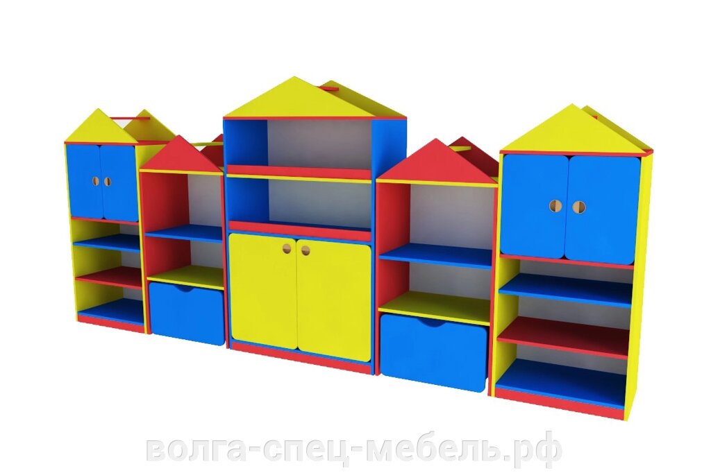 Стенка для детских садов ДОМИК от компании Волга-Спец-Мебель - фото 1