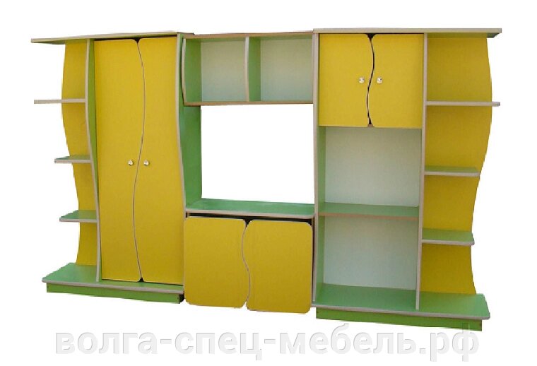 Стенка для детского сада Волна от компании Волга-Спец-Мебель - фото 1