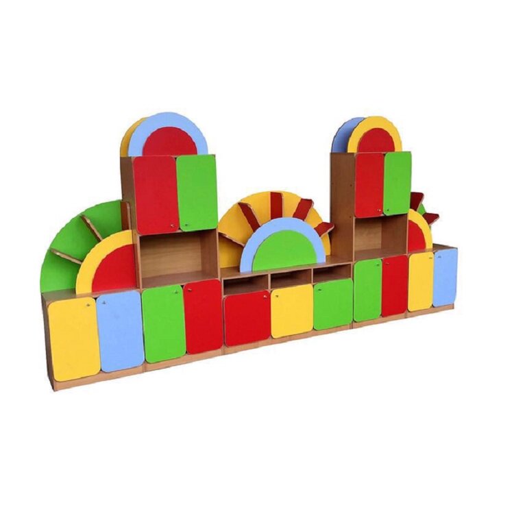 Стенка для игрушек РАДУГА  (мебель для детского сада) от компании Волга-Спец-Мебель - фото 1