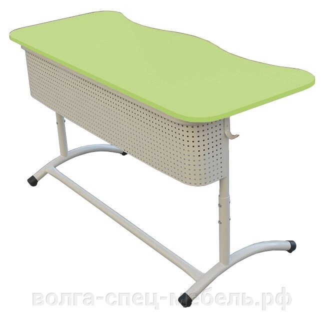 Стол аудиторный с перфорированным  экраном, цветной эргономичной столешницей из МДФ от компании Волга-Спец-Мебель - фото 1